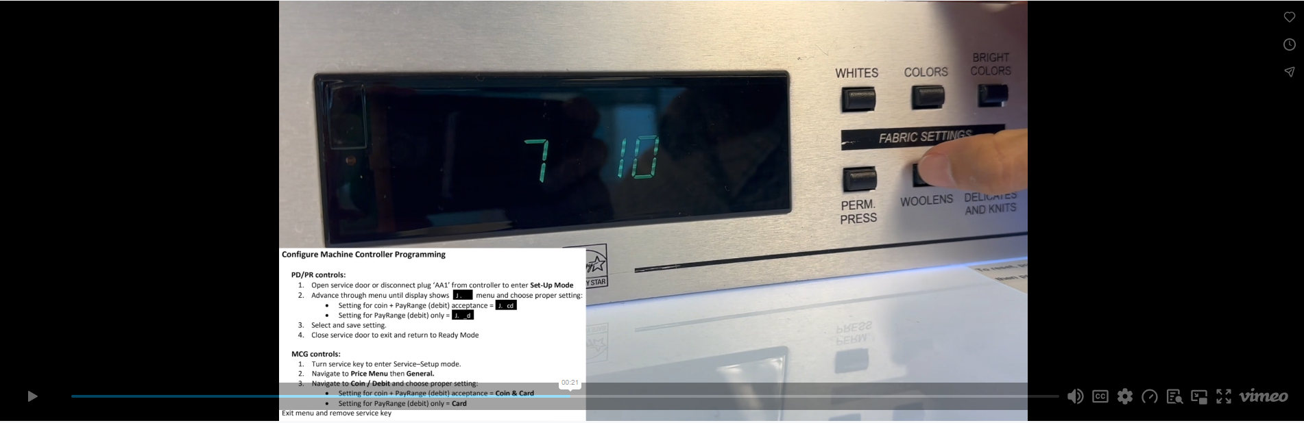 Maytag Machine Programming Video